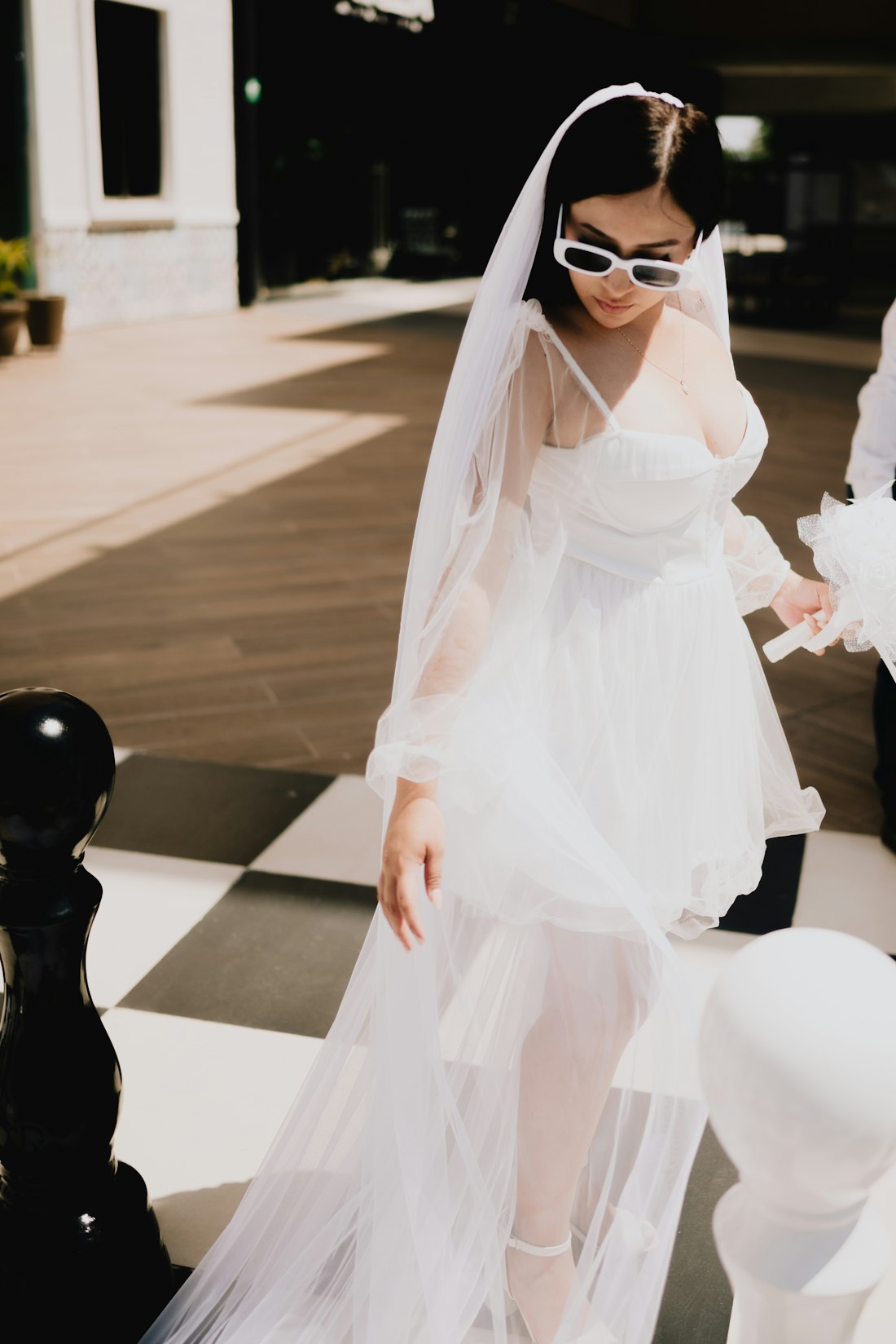 A chic shorter dress suited to a city or register office wedding